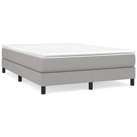 Giroletto a Molle con Materasso Grigio Chiaro 140x200cm Tessuto - Foto 1