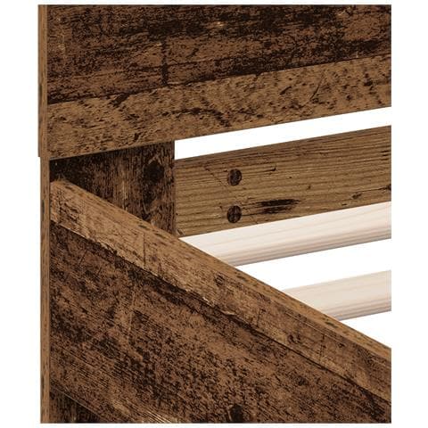 Struttura Letto senza Materasso con Luci LED Legno Antico 90x190 cm - Foto 9