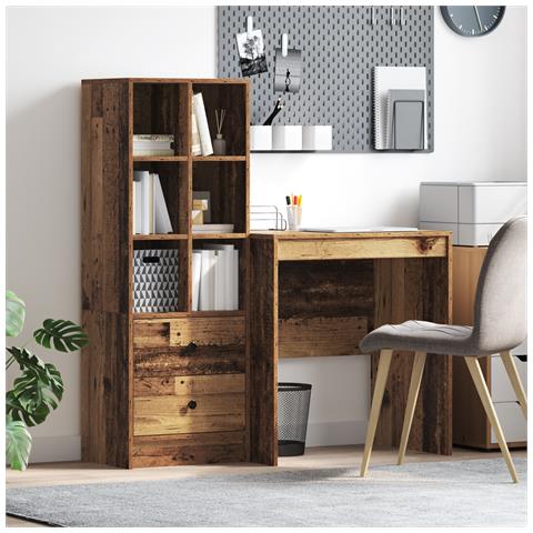 Scrivania con spazio di archiviazione Legno Vecchio Legno ingegnerizzato - Foto 2