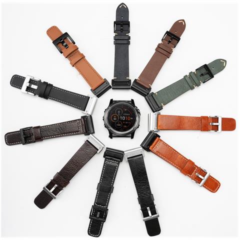 Cinturino In Pelle Premium Compatibile Con Garmin Fenix 8/fenix 7x/fenix 3 - Elegante E Confortevole Black 22 Mm - Foto 4