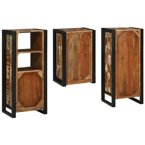 Set di mobili per il bagno 3 pcs Legno massello riciclato - Foto 9
