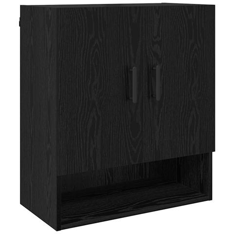 Armadietto a muro Rovere nero 60 x 31 x 70 cm Legno multistrato - Foto 1