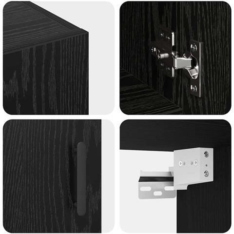 Armadietto a muro Rovere nero 60 x 31 x 70 cm Legno multistrato - Foto 9