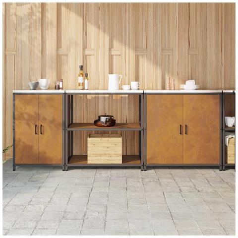 Set di Stoccaggio per Cucina 3 pcs Ruggine 240 x 50 x 92 cm - Foto 2