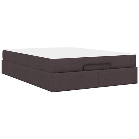 Struttura del letto Marrone scuro 140 x 190 cm Tessuto - Foto 9