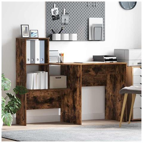 Scrivania Rovere fumo 131.5 x 50 x 106.5 cm Legno multistrato - Foto 2