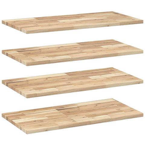 Mensole da Parete 4 pz 80x40x2 cm Legno Acacia Non Trattato - Foto 1
