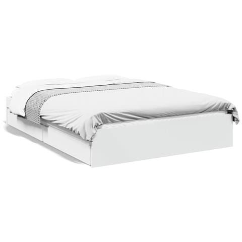 Giroletto con Cassetti Bianco 135x190 cm in Legno Multistrato - Foto 1