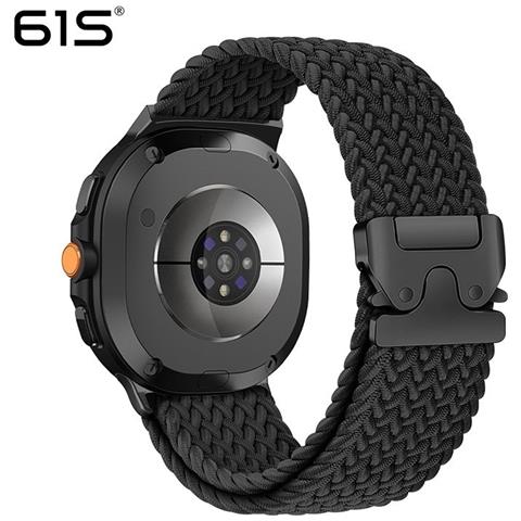 Cinturino Elastico Intrecciato In Nylon Da 40/44 Mm Con Fibbia A Paracadute Compatibile Con Samsung Galaxy Watch 8 Classic Black - Foto 2