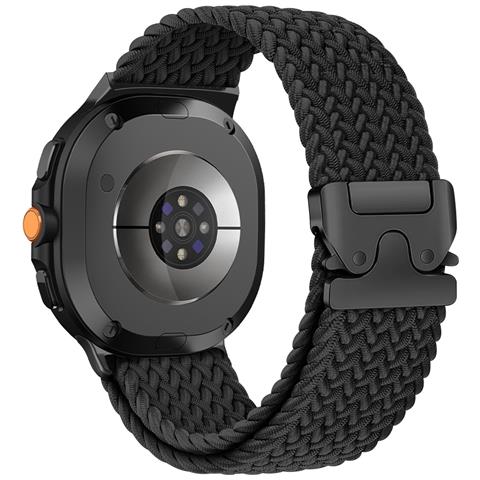 Cinturino Elastico Intrecciato In Nylon Da 40/44 Mm Con Fibbia A Paracadute Compatibile Con Samsung Galaxy Watch 8 Classic Black - Foto 1