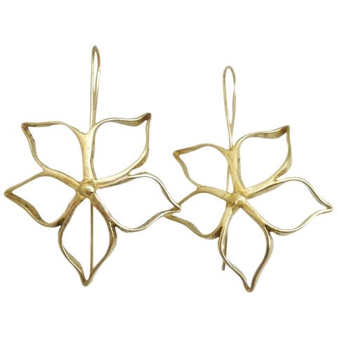 Orecchino A Gancio Irregolare Blom G In Ottone Placcato Oro - Foto 1