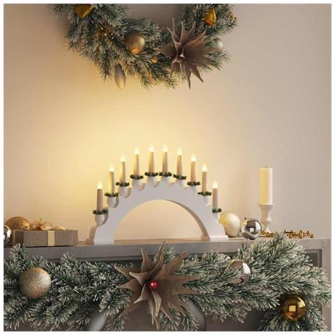 Arco di Candele di Natale con 10 Candele LED Bianco - Foto 2
