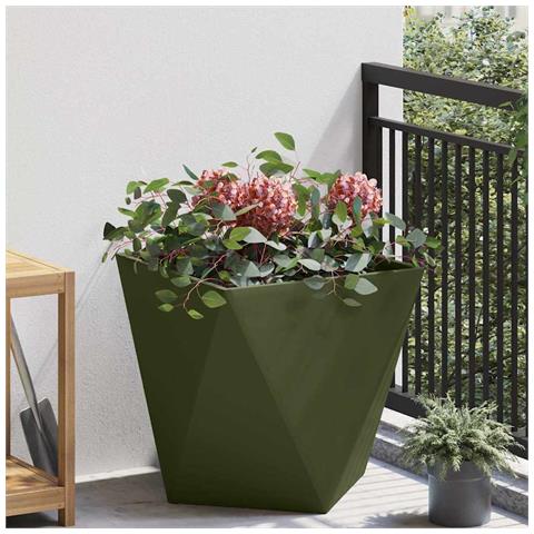 Fioriera Verde oliva 50 x 50 x 50 cm Acciaio - Foto 2
