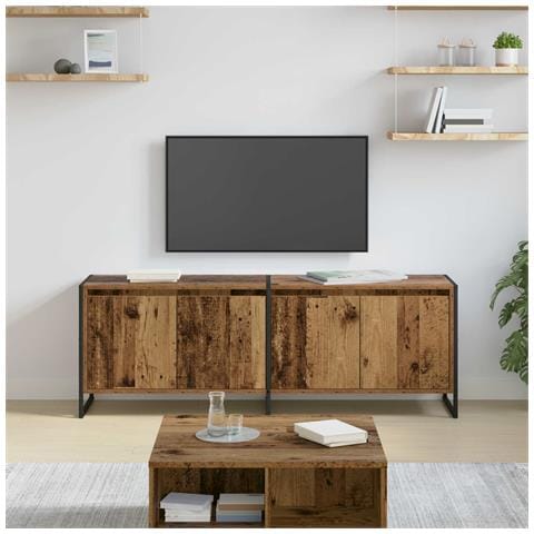 Mobile TV Legno vecchio 140 x 36 x 49.5 cm Legno multistrato - Foto 2