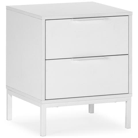 Comodino Auri 2 Cassetti Colore Bianco - Foto 1