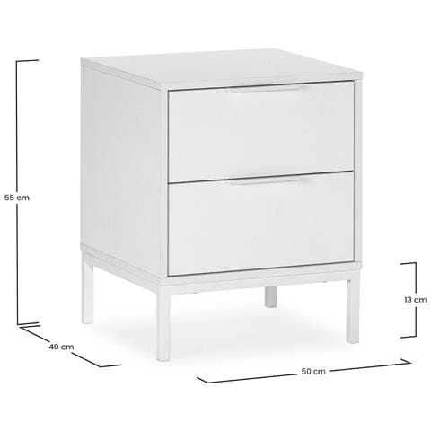 Comodino Auri 2 Cassetti Colore Bianco - Foto 7