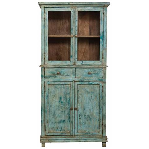 Vetrina In Legno Turchese Fatta A Mano 85x40x180h Cm - Foto 2