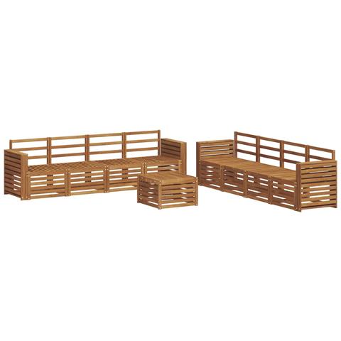 Set divani 9 pcs Naturale Legno di Acacia Massello - Foto 1