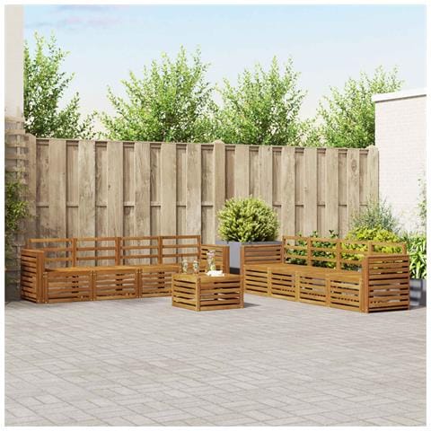 Set divani 9 pcs Naturale Legno di Acacia Massello - Foto 2
