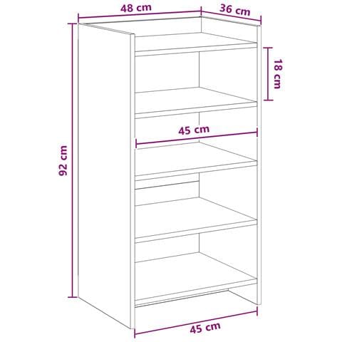 Mobile per scarpe Grigio Cemento 48 x 36 x 92 cm - Foto 6