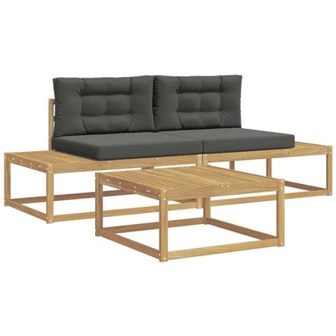 Set di divani da esterno Bianco 79 x 79 x 37 cm Poliestere - Foto 1