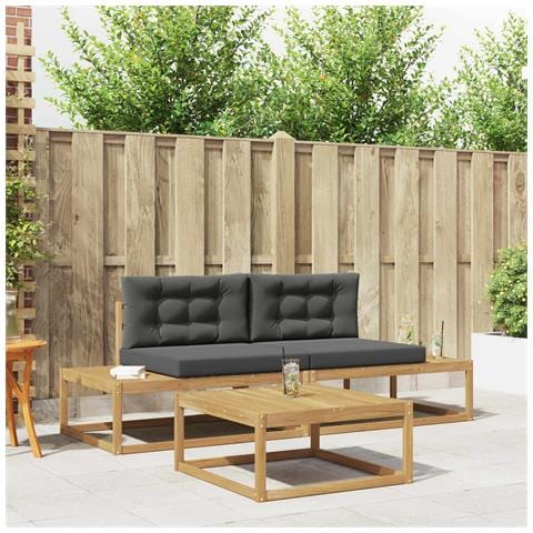 Set di divani da esterno Bianco 79 x 79 x 37 cm Poliestere - Foto 2