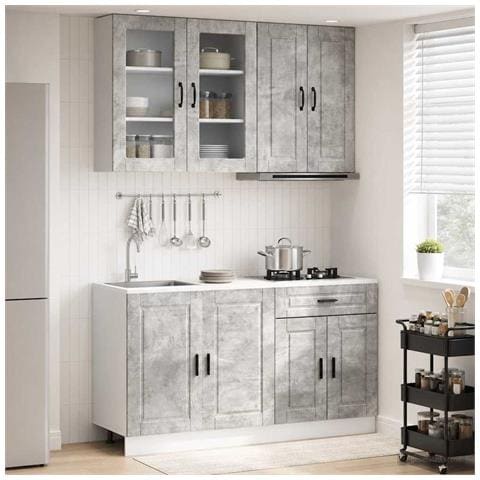 Unità Cucina PORTO 4 pcs Grigio Cemento Legno ingegnerizzato - Foto 2