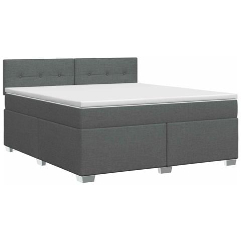 Letto box spring con materasso Grigio Scuro 140 x 190 cm - Foto 1