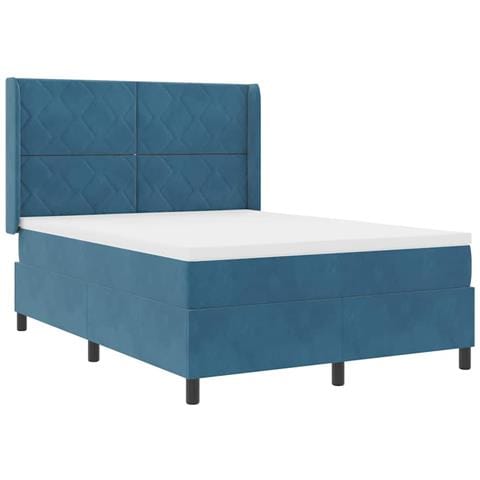 Letto a molle con strisce LED Blu 160 x 200 cm Velluto - Foto 1