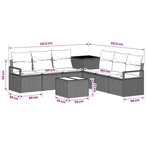 Set di divani 8 pz Grigio e Grigio Scuro - Foto 2