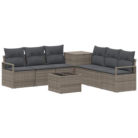 Set di divani 8 pz Grigio e Grigio Scuro - Foto 1