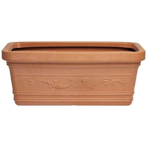 Vaso Rettangolare Festonato Maxi misura 60 Cm colore Terracotta Doppio Bordo - Foto 2