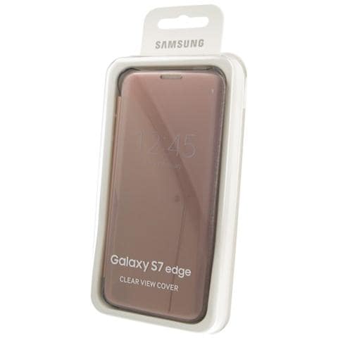 Clear view cover pink gold galaxy s7 edge - Foto 7