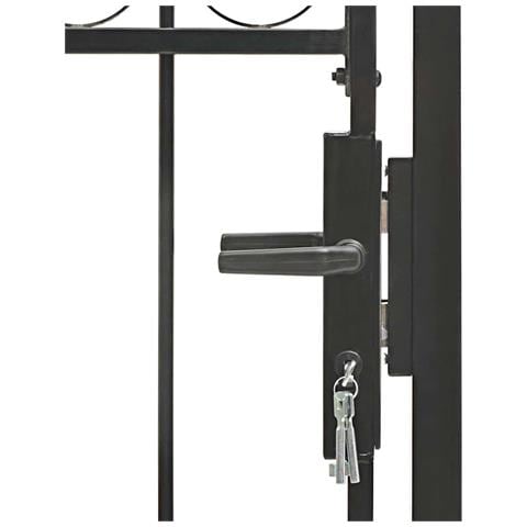 Cancello Per Recinzione Ad Arco In Acciaio 100x125 Cm Nero - Foto 2