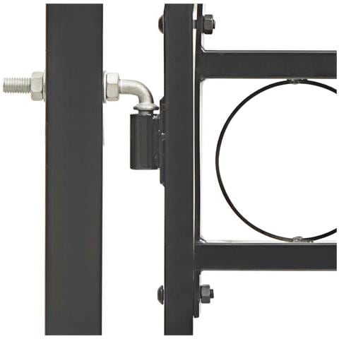 Cancello Per Recinzione Ad Arco In Acciaio 100x125 Cm Nero - Foto 5