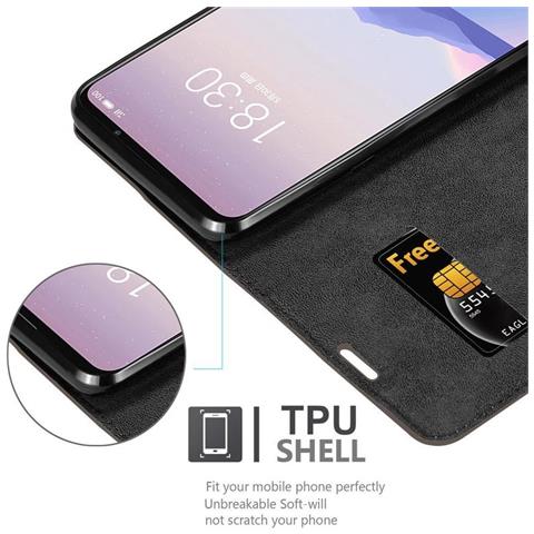 Cadorabo Custodia Compatibile Con Meizu 16xs In Bruno Caffè - Coperchio Protettiva Con Chiusura Magnetica, Funzione Stand E Tasca Per Le Carte - Foto 5