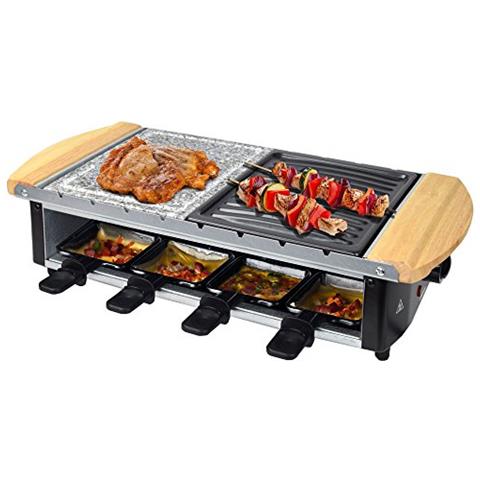 Unold 48755 Griglia Per Raclette Allungabile 8 Posti 1300W - Piastre Antiaderenti E 8 Padelline - Per Cene Conviviali In Famiglia O Con Amici - 5