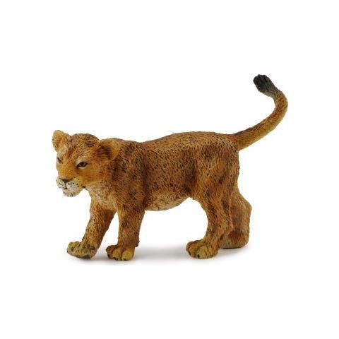 Figura Giocattolo In Miniatura Di Un Cucciolo Di Leone Della Fauna Selvatica (che Cammina) - Modello Autentico Dipinto A Mano - Foto 1