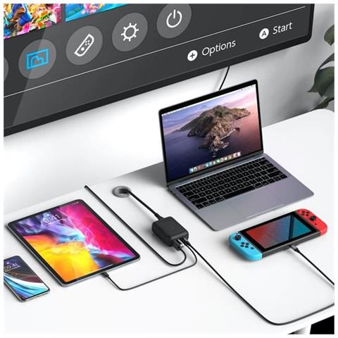 Switch Nintendo Powerhub - 60w Usb-c - Grigio - Foto 4