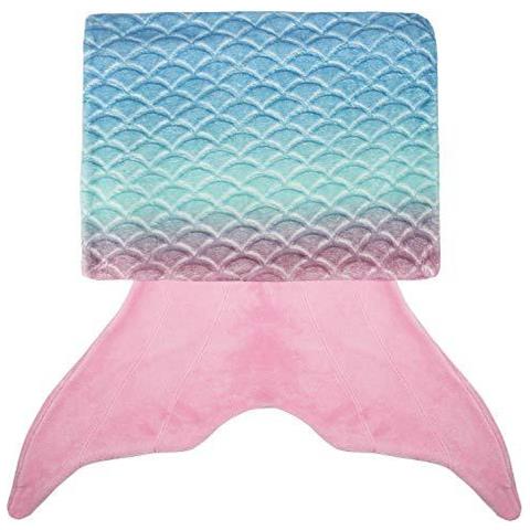 Catalogna Classy Bambini Mermaid Tail Coperta Caldo Morbido Peluche Fleece Sacco A Pelo Snuggle Coperta Per Ragazze Toddler Teens 155 X 48 Cm (61 X 19) Arcobaleno Ombre Scala Di Pesci Del Modello Idea - Foto 2