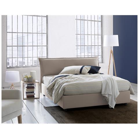 TALAMO ITALIA Letto contenitore matrimoniale moderno Giada Made in Italy Letto sfoderabile con testiera e giroletto imbottiti con materasso 160x200 cm incluso colore Tortora TALAMO ITALIA Letto contenitore matrimoniale moderno Giada Made in Italy Letto sfoderabile con testiera e giroletto imbottiti con materasso 160x200 cm incluso colore Tortora
