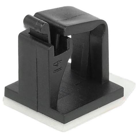 Delock Portacavo Con Clip Di Bloccaggio Autoadesivo Nero 10 Pezzi - Foto 1
