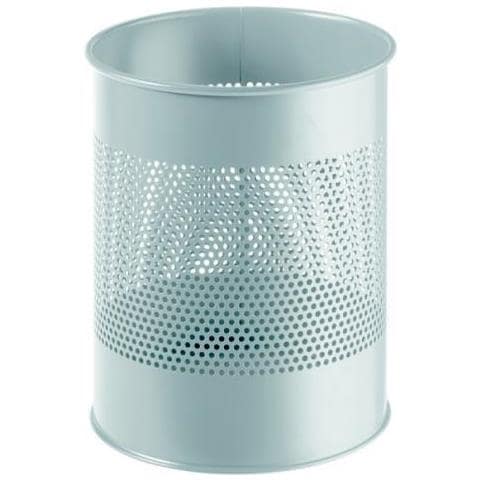 331010 bidone per la spazzatura 15 L Rotondo Metallo Grigio - Foto 1