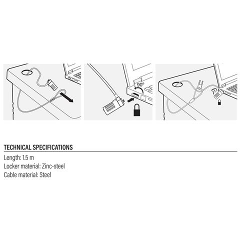 AC9015 cavo di sicurezza Argento 1,5 m - Foto 1