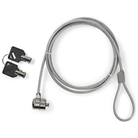 Cavo Antifurto Per Pc Con Serratura A Chiave Da 1,8 M Affidabile E Ultra Robusto, Argento - Foto 1