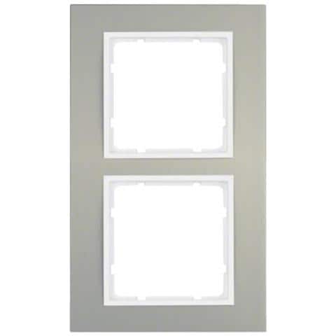 Berker 10123904 Alluminio, Bianco Placca Copripresa E Copri Interruttori - Foto 1