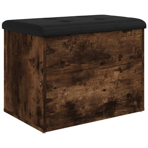 Panca Portaoggetti Rovere Fumo 62x42x45 Cm Legno Multistrato - Foto 2