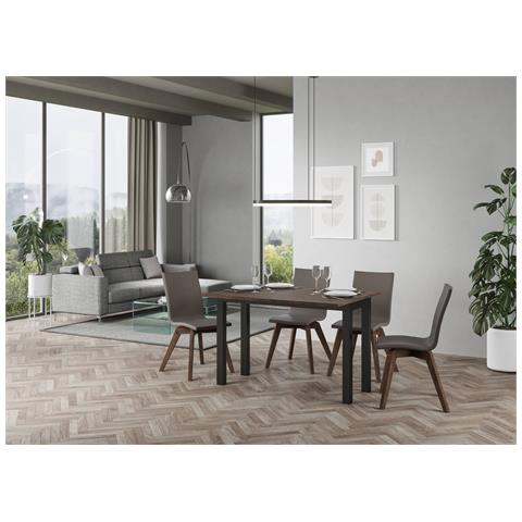 Tavolo Apribile 120/200x45/90 Cm Everyday Double Telaio Antracite - Noce - Foto 2