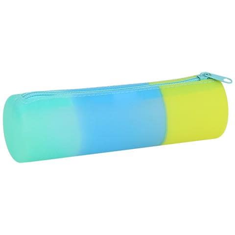 Astuccio Scuola Cilindrico Azzurro Verde Giallo (20 X 5 X 5 Cm) - Foto 2