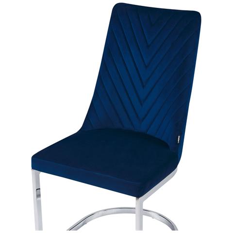 Set Di 2 Sedie Velluto Blu Altoona - Foto 2